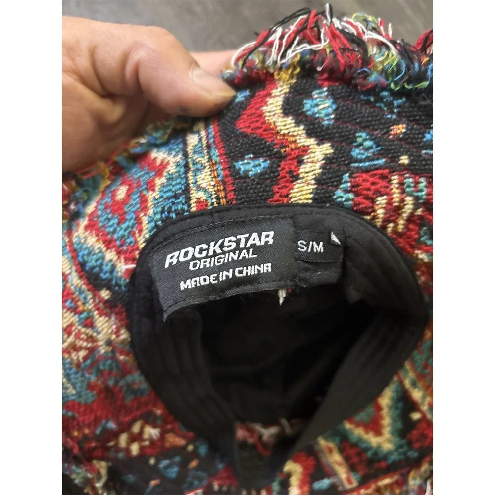 Rockstar Original Ayami Tapestry Bucket Hat Distressed Frayed Woven Size S/M